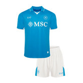 Napoli Heim-Fußballtrikot-Set 2024/25 für Kinder (Trikot + Shorts)